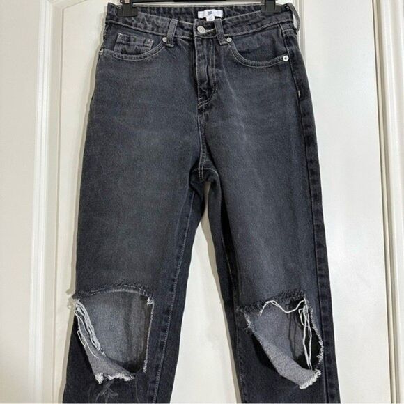 BP‎ DISTRESSED MOM JEANS BLACK 26 GRUNGE - Picture 5 of 16